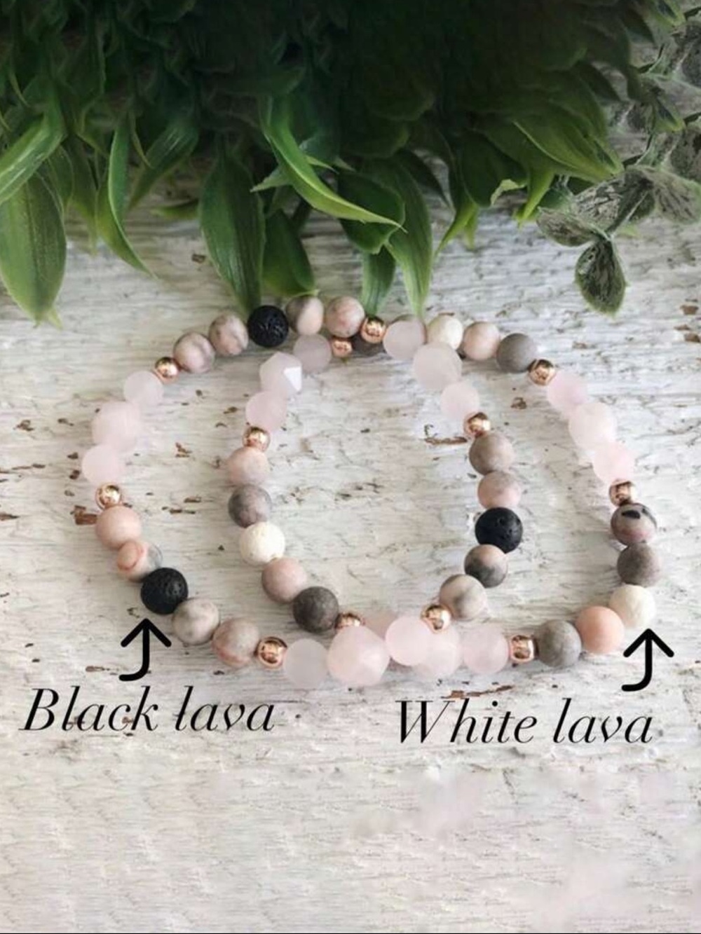 Natural ROSE QUARTZ Lava Beaded Bracelet brand new 6mm